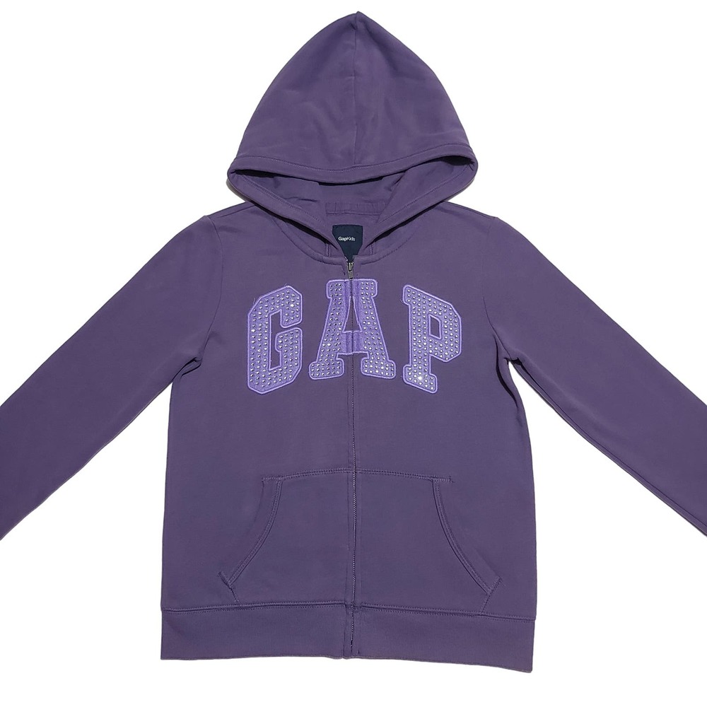 GAP Kids arch logo appliqué zip-up hoodie